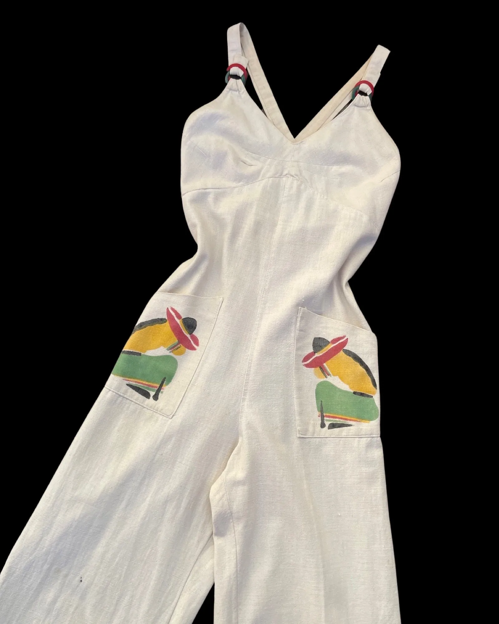 1930s Cotton Linen Ladies Overalls
