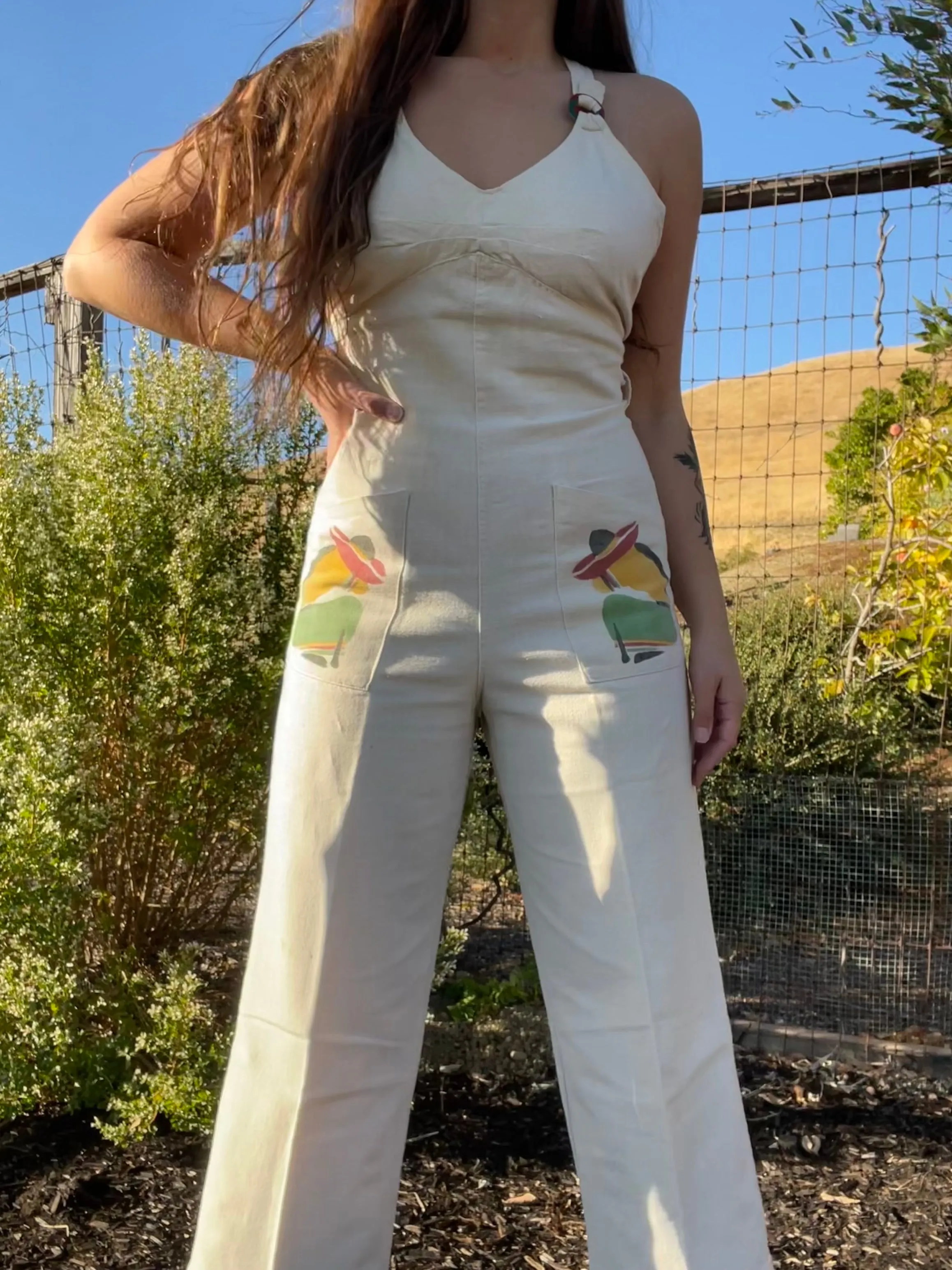 1930s Cotton Linen Ladies Overalls