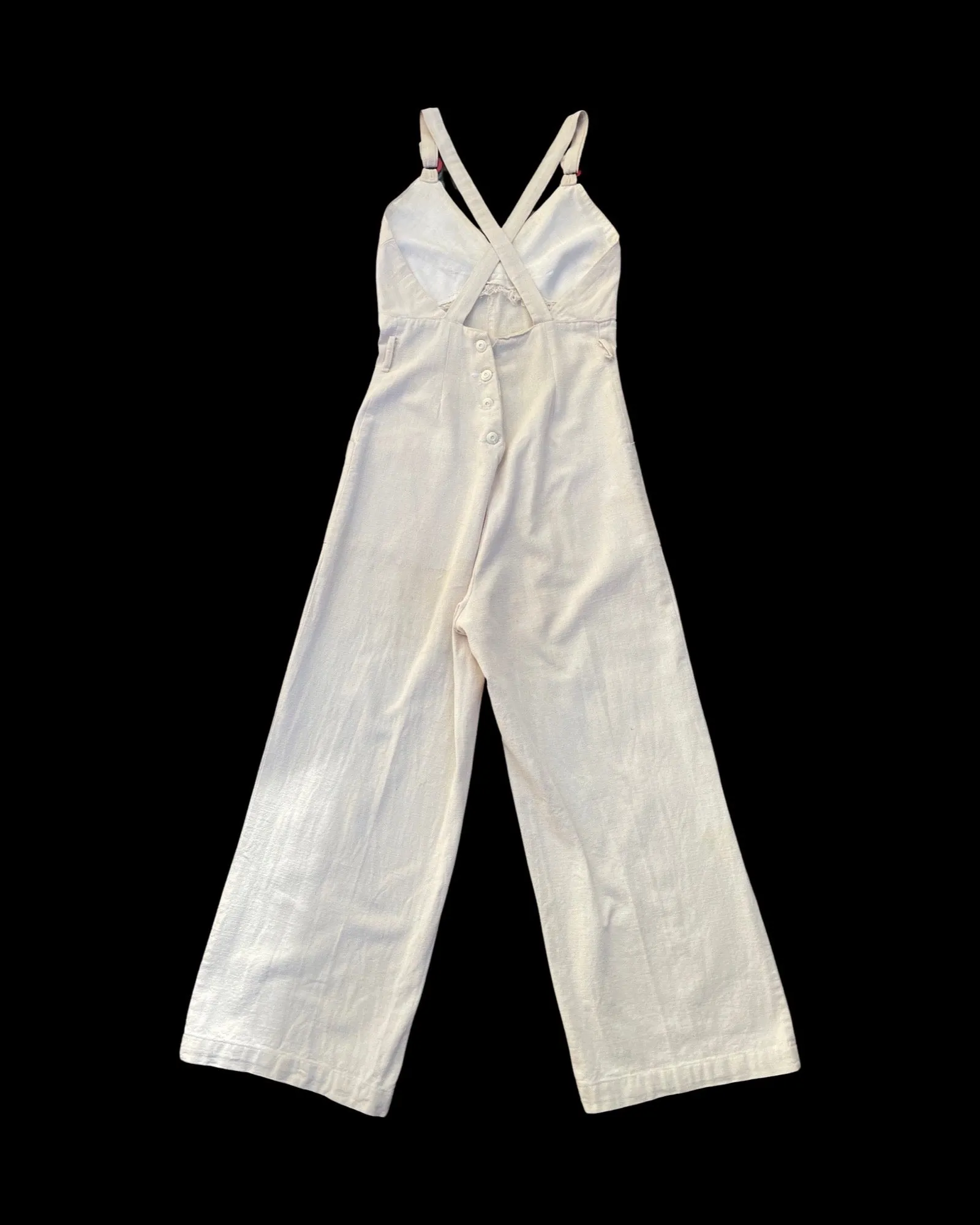 1930s Cotton Linen Ladies Overalls