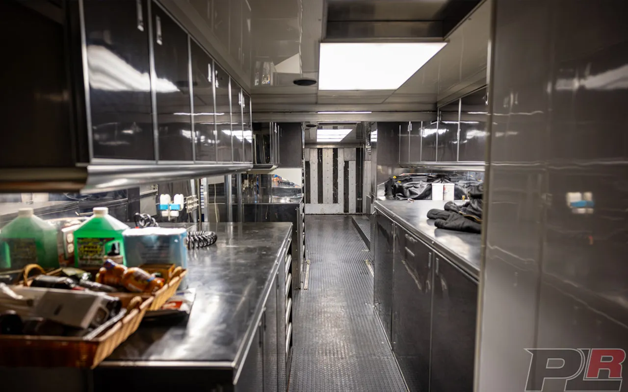 2004 Competition 56' Hydraulic Liftgate Race Trailer and 2004 Kenworth W900 Semi Combo For Sale