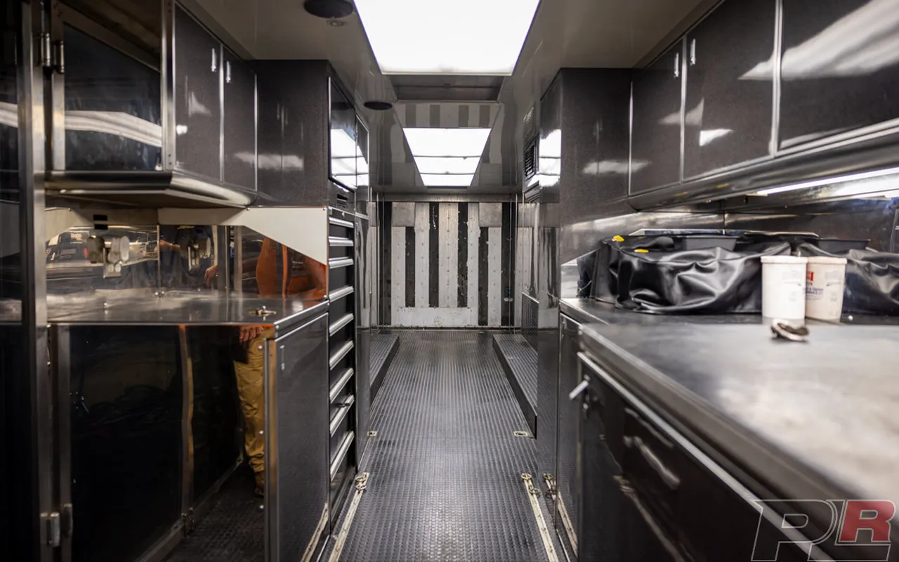 2004 Competition 56' Hydraulic Liftgate Race Trailer and 2004 Kenworth W900 Semi Combo For Sale
