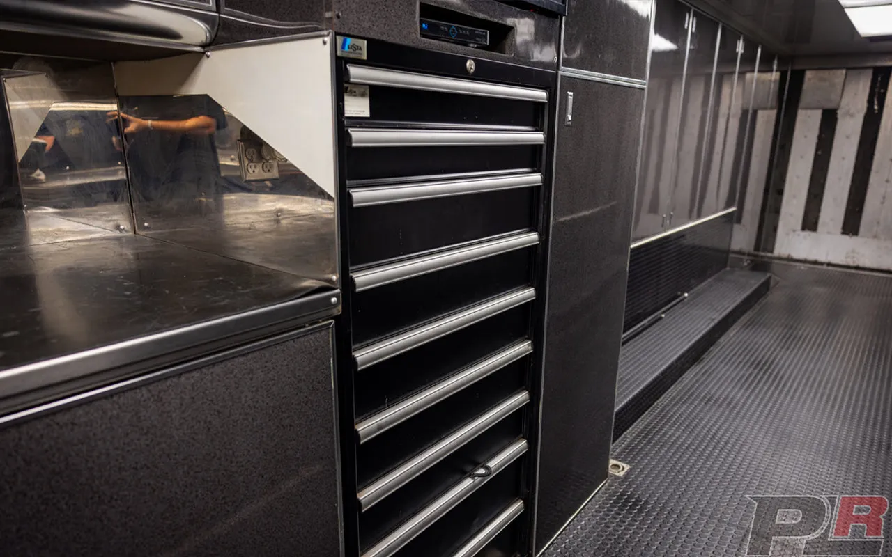 2004 Competition 56' Hydraulic Liftgate Race Trailer and 2004 Kenworth W900 Semi Combo For Sale