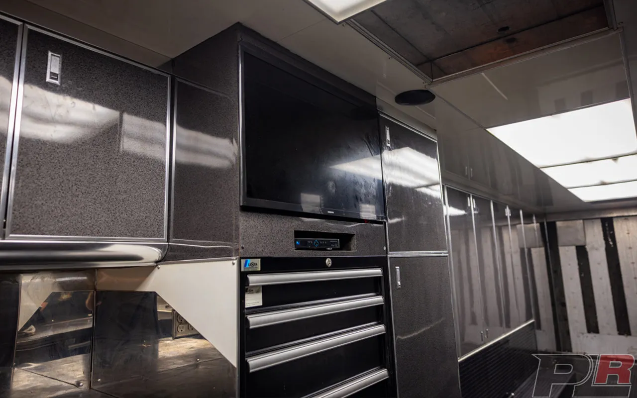 2004 Competition 56' Hydraulic Liftgate Race Trailer and 2004 Kenworth W900 Semi Combo For Sale