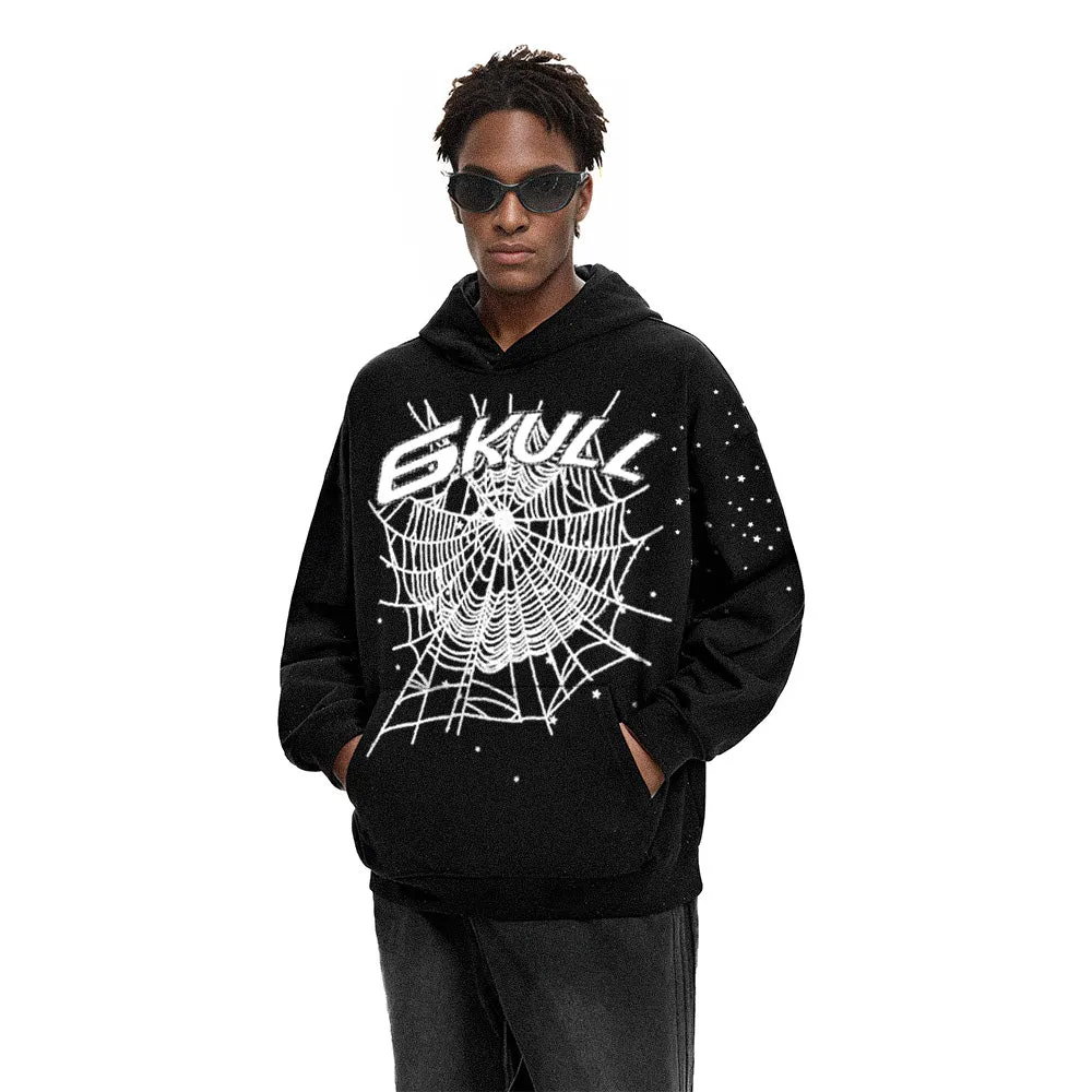 6Kull Dark Spider Web Skeleton Hoodie