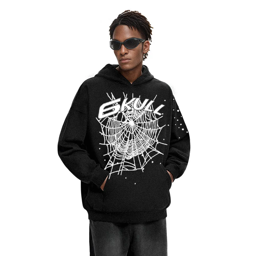 6Kull Dark Spider Web Skeleton Hoodie