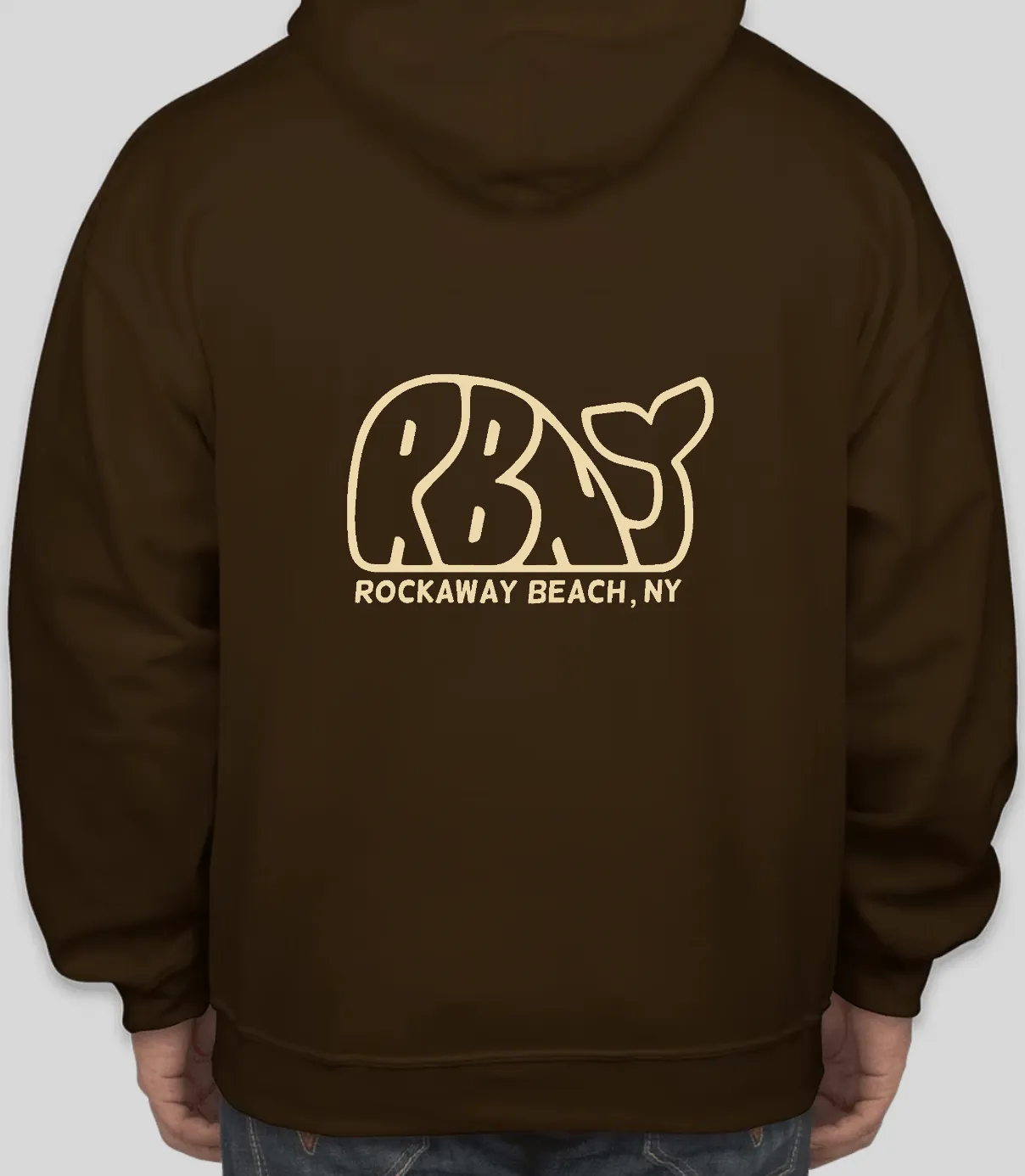 Adult RBNY Whale Logo Pullover Hoodie Dark Chocolate