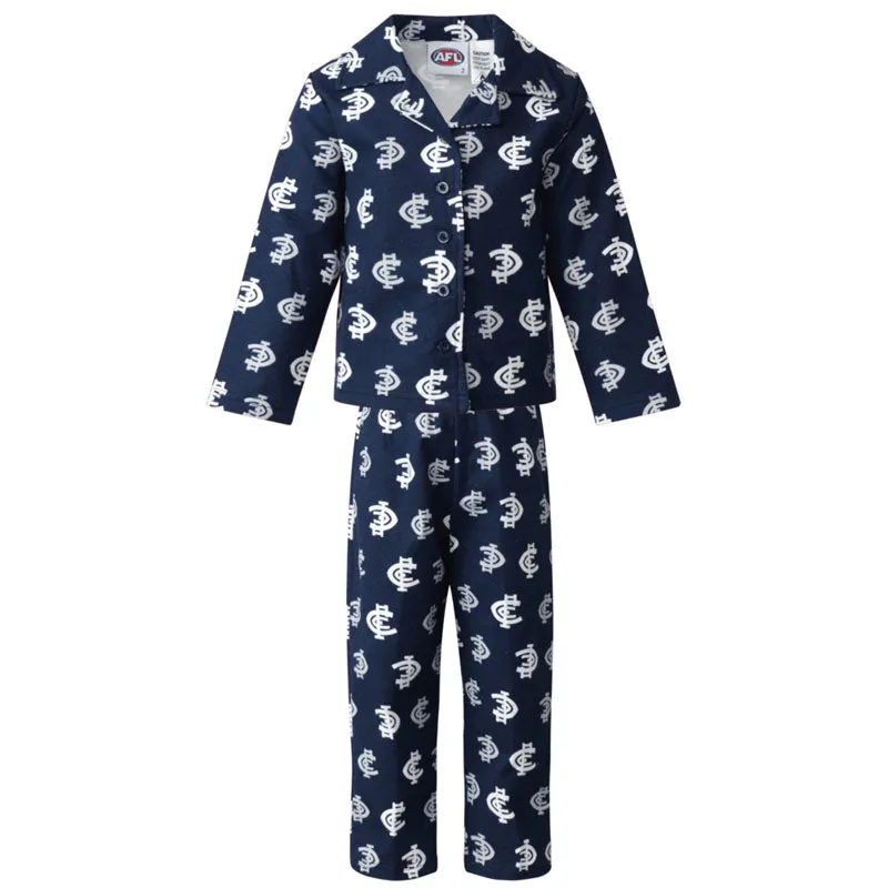AFL Carlton Blues Toddlers Flannelette PJ Set