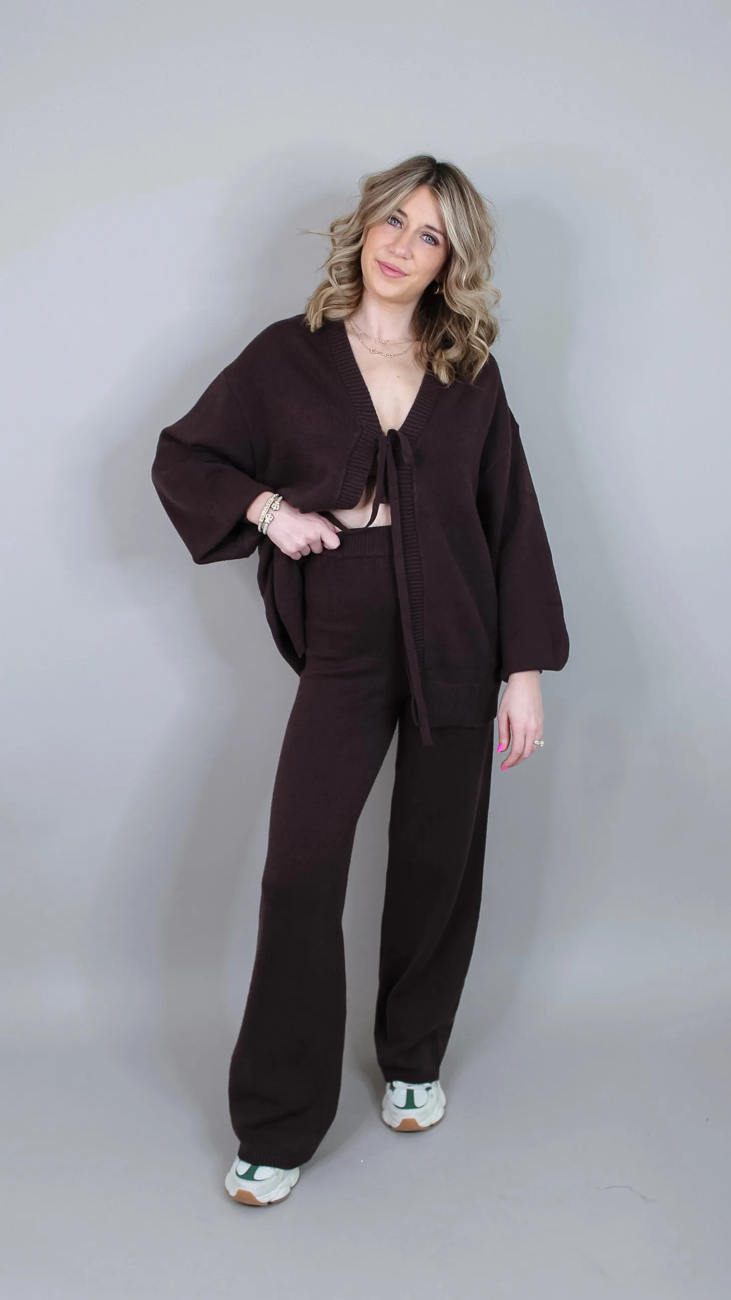 Allyshia Chocolate Knit Set