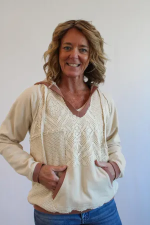 ASHLEIGH MIXED CROCHET HOODIE
