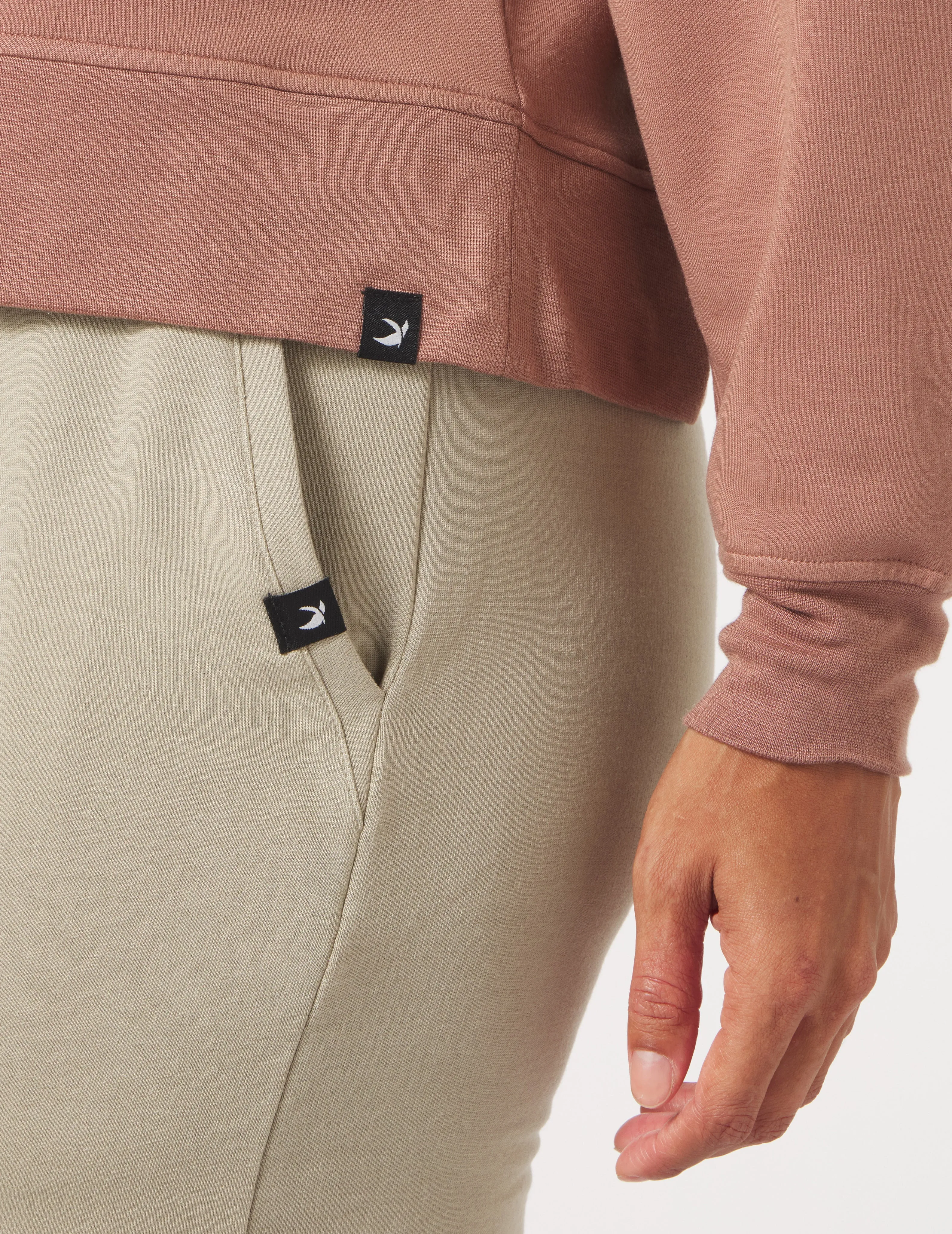 Asymmetric Long Sleeve Crew: Oatmilk/Linen/Mocha