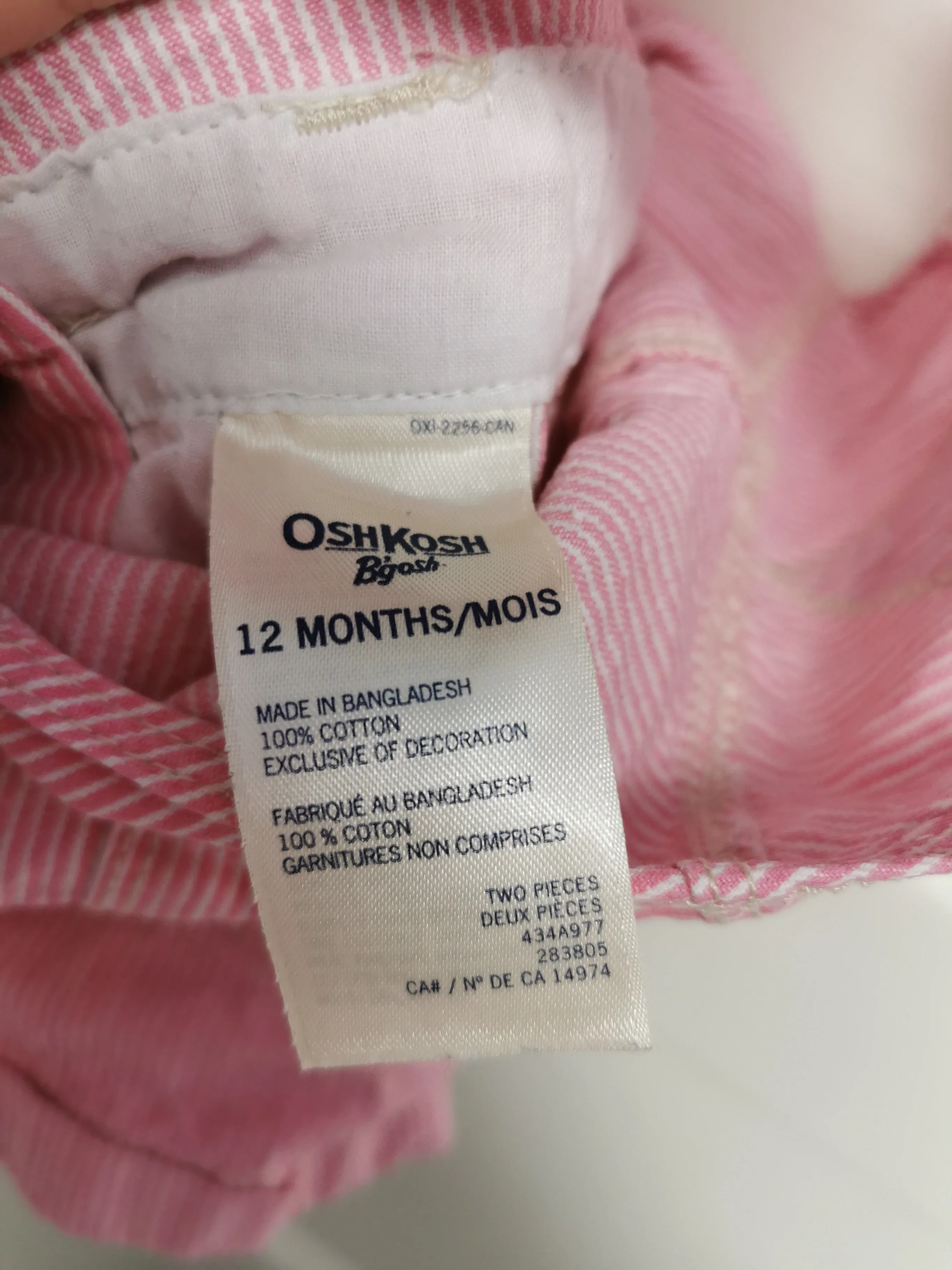 BABY GIRL SIZE 12 MONTHS - OSHKOSH, Summer Overalls EUC B36