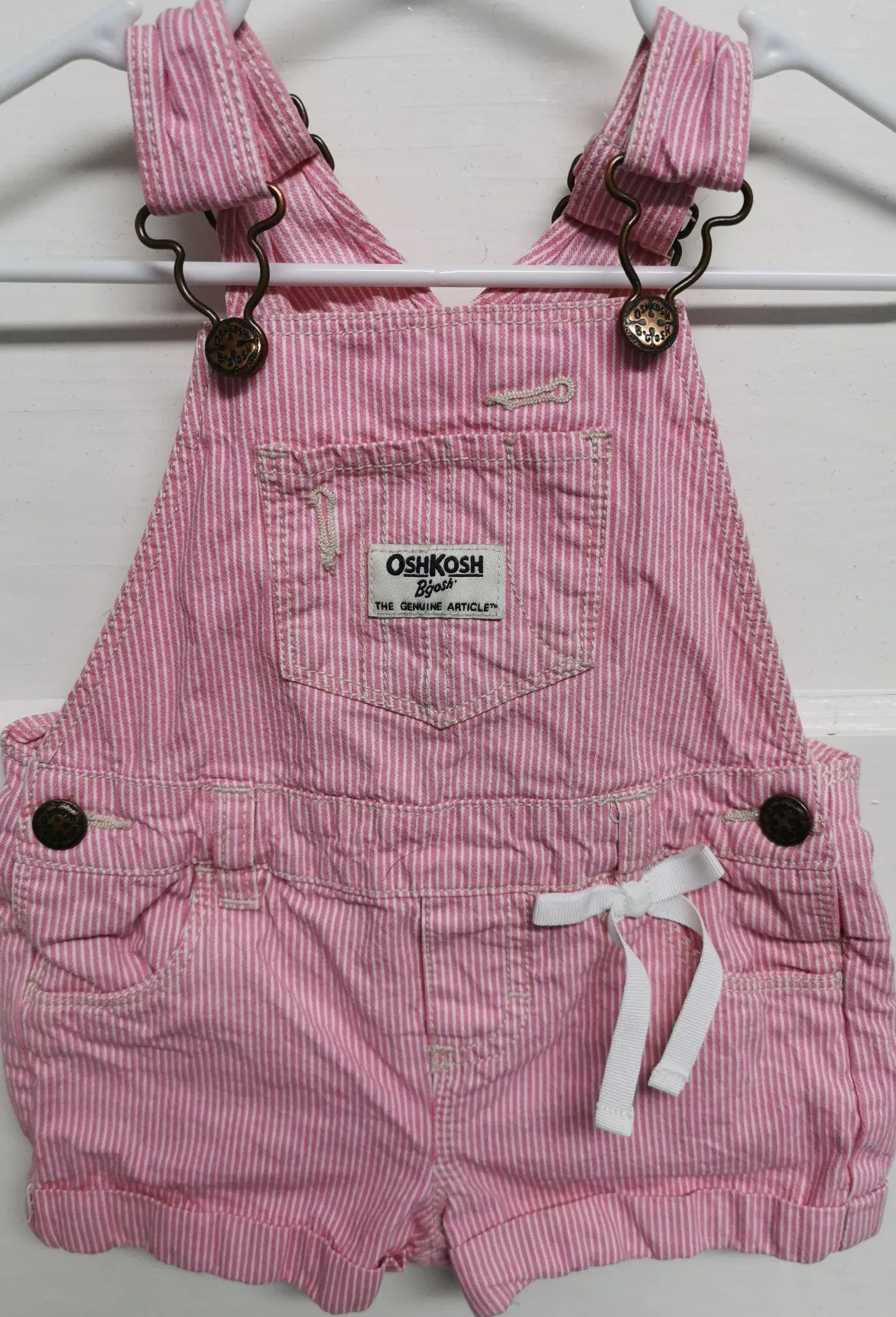 BABY GIRL SIZE 12 MONTHS - OSHKOSH, Summer Overalls EUC B36