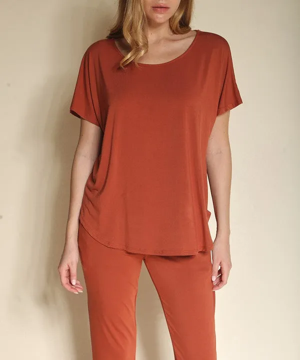BAMBOO dolman short sleeve top