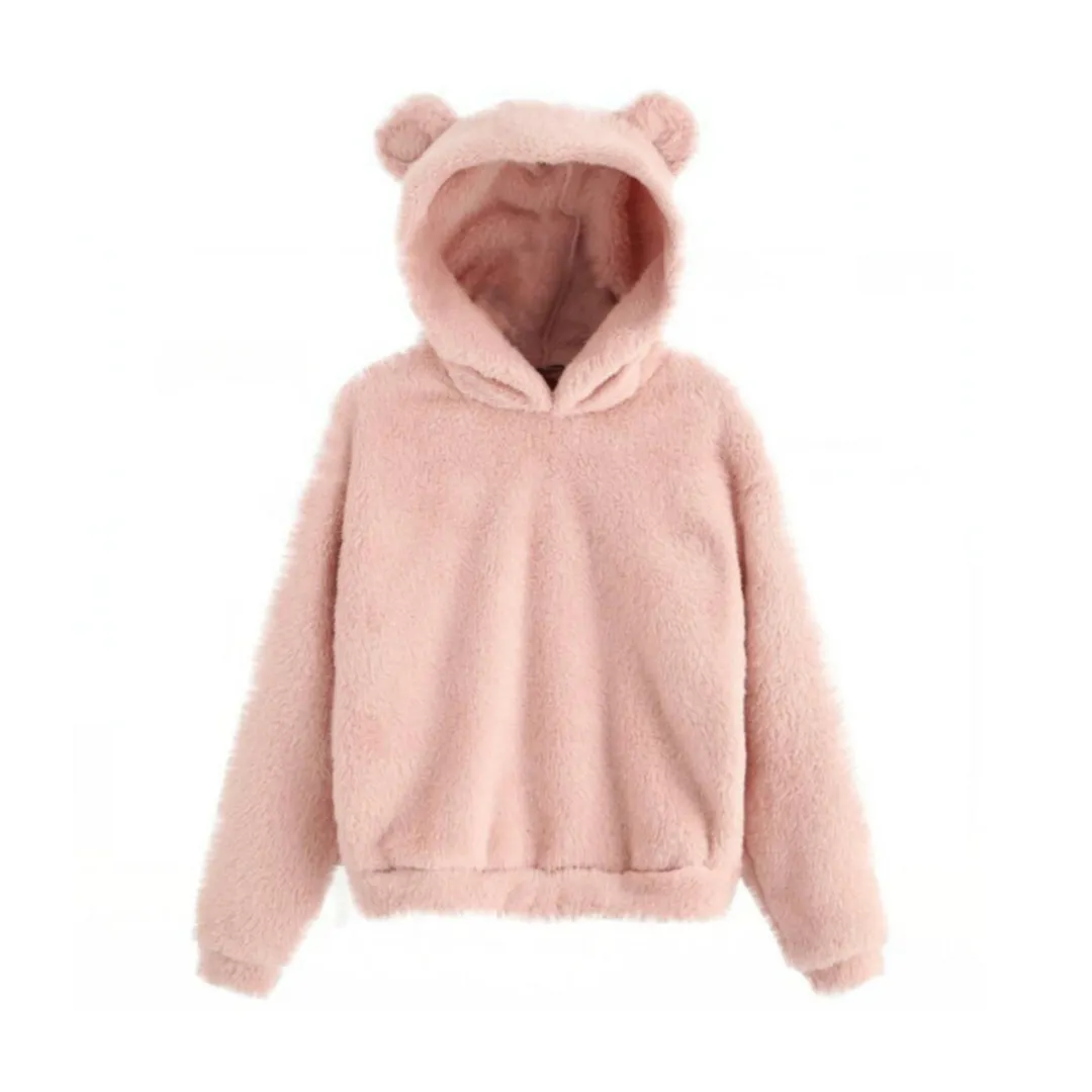 Bear Ear Furry Hoodie