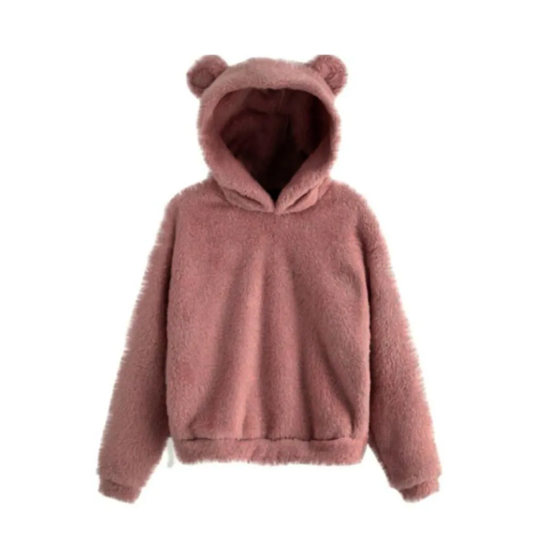Bear Ear Furry Hoodie