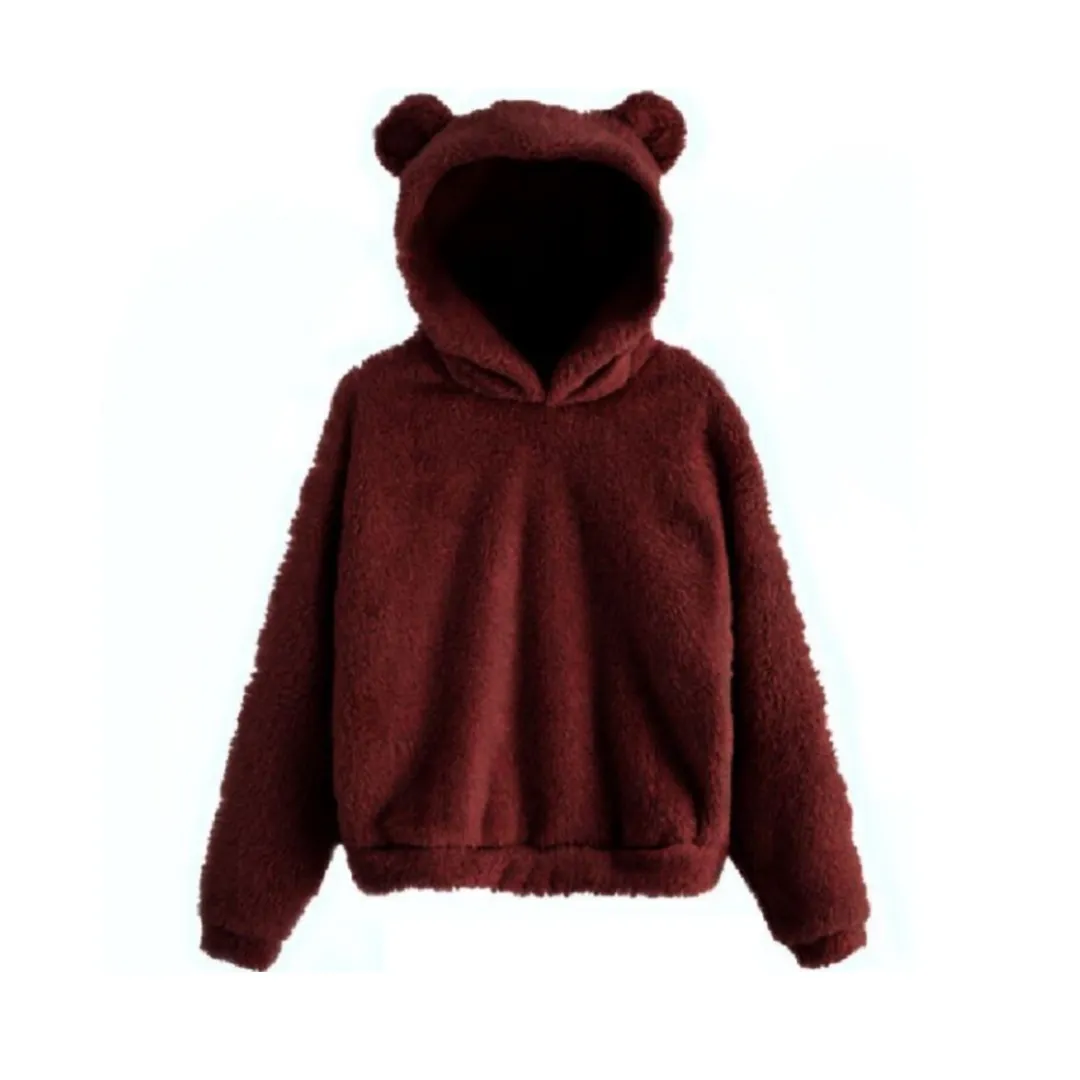 Bear Ear Furry Hoodie