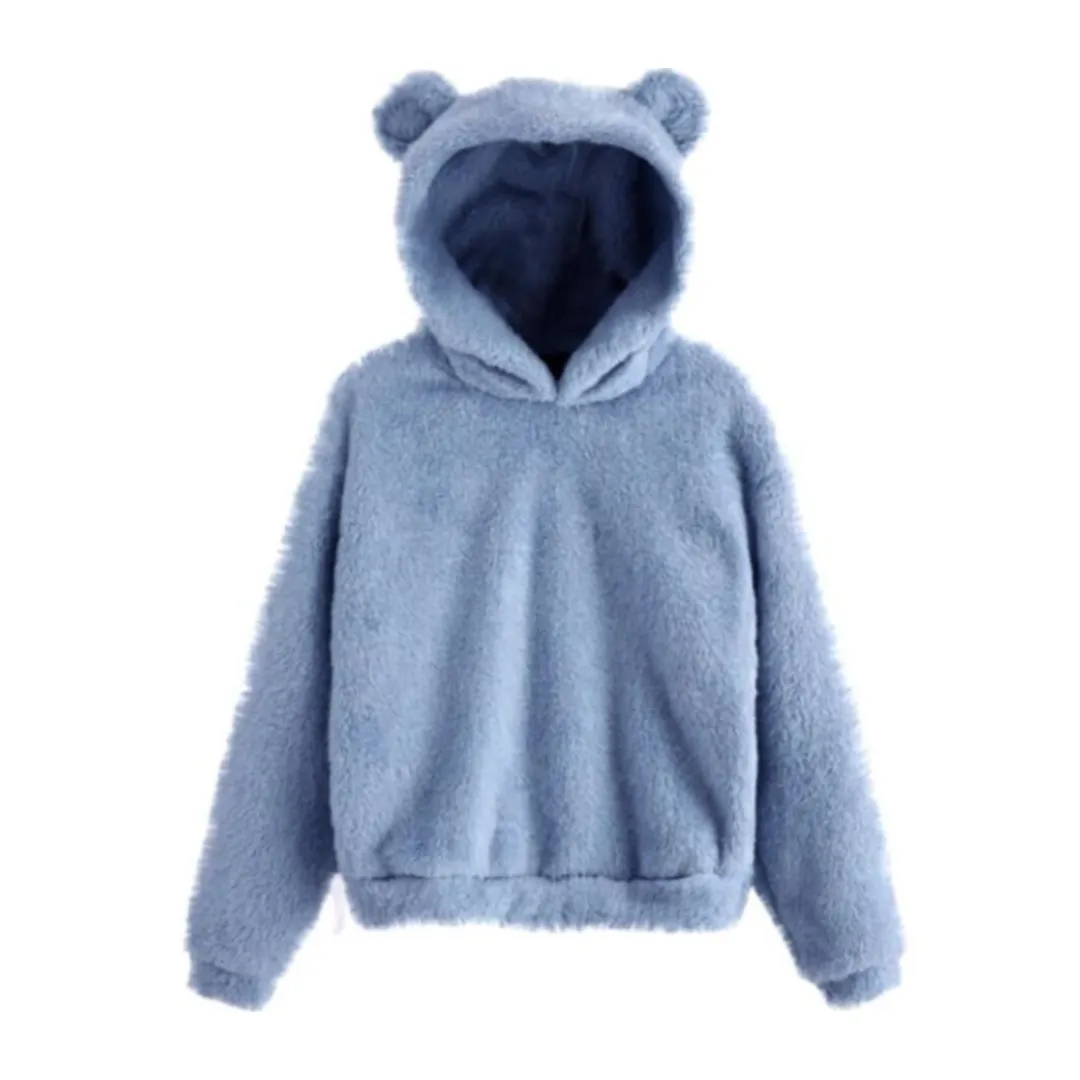 Bear Ear Furry Hoodie