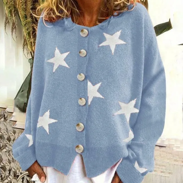BerryBetty - Fashion Star Print Cardigan