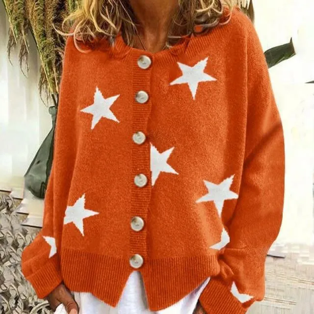 BerryBetty - Fashion Star Print Cardigan