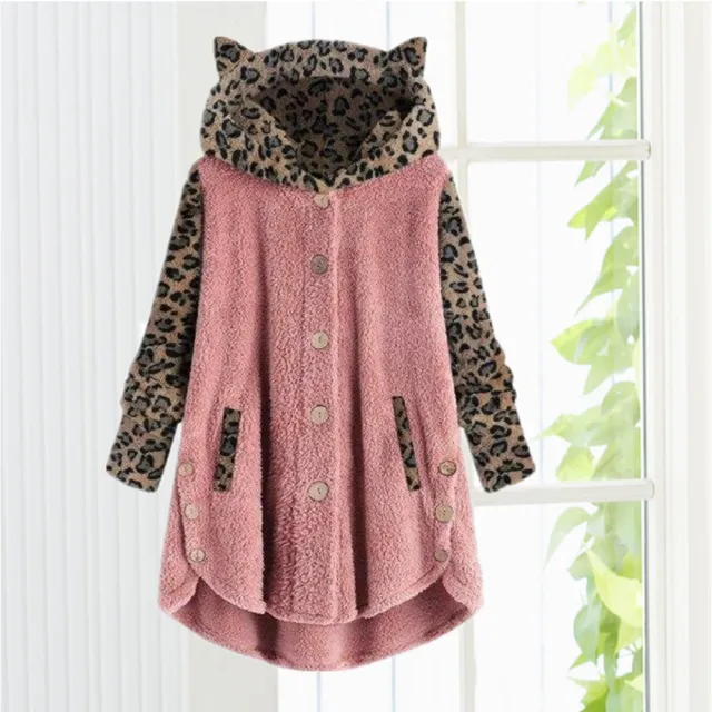 BerryBetty - Leopard Patchwork Cat Ears Coat