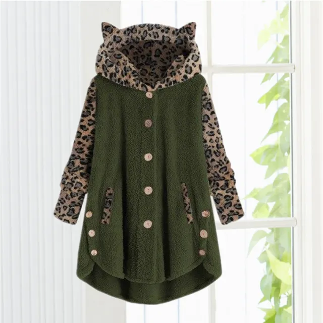 BerryBetty - Leopard Patchwork Cat Ears Coat