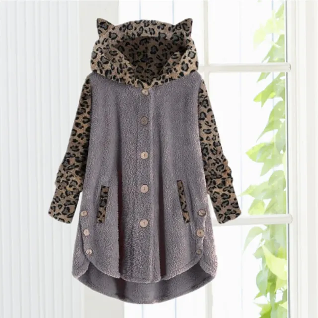 BerryBetty - Leopard Patchwork Cat Ears Coat