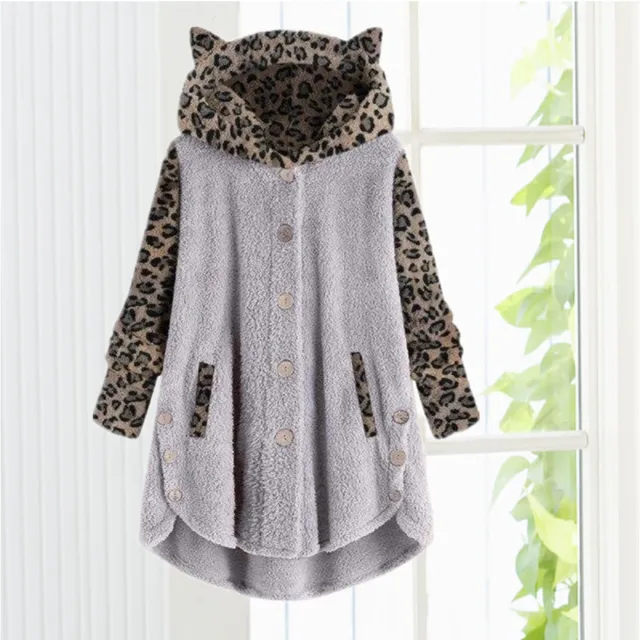 BerryBetty - Leopard Patchwork Cat Ears Coat