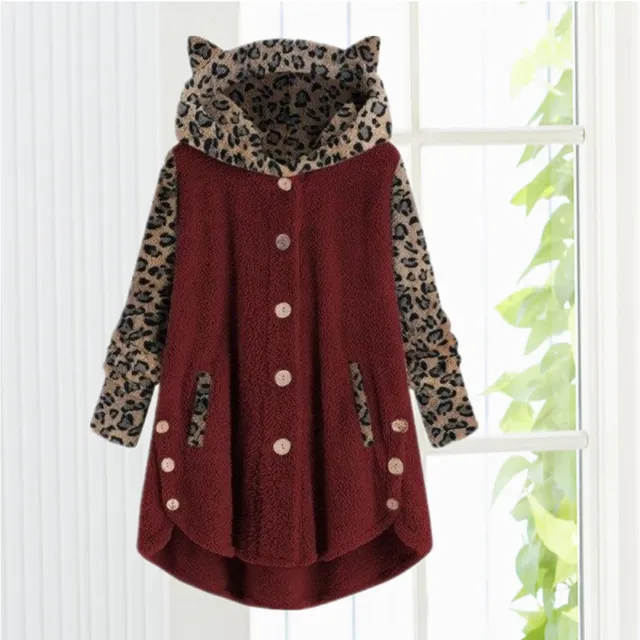 BerryBetty - Leopard Patchwork Cat Ears Coat