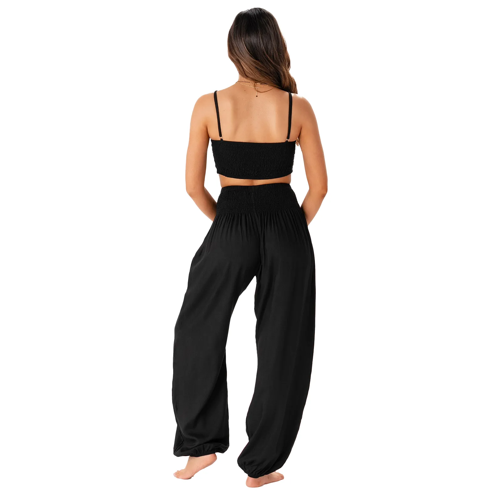 Black Harem Pants   Oasis Crop Top Set