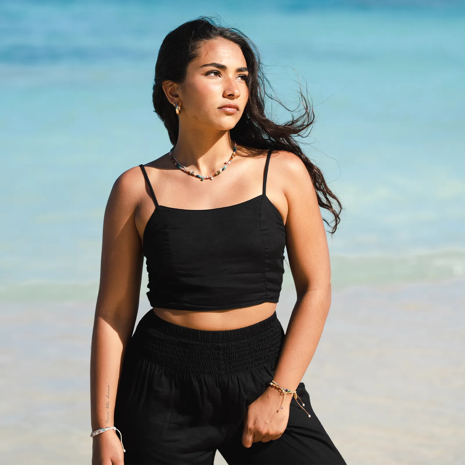 Black Harem Pants   Oasis Crop Top Set