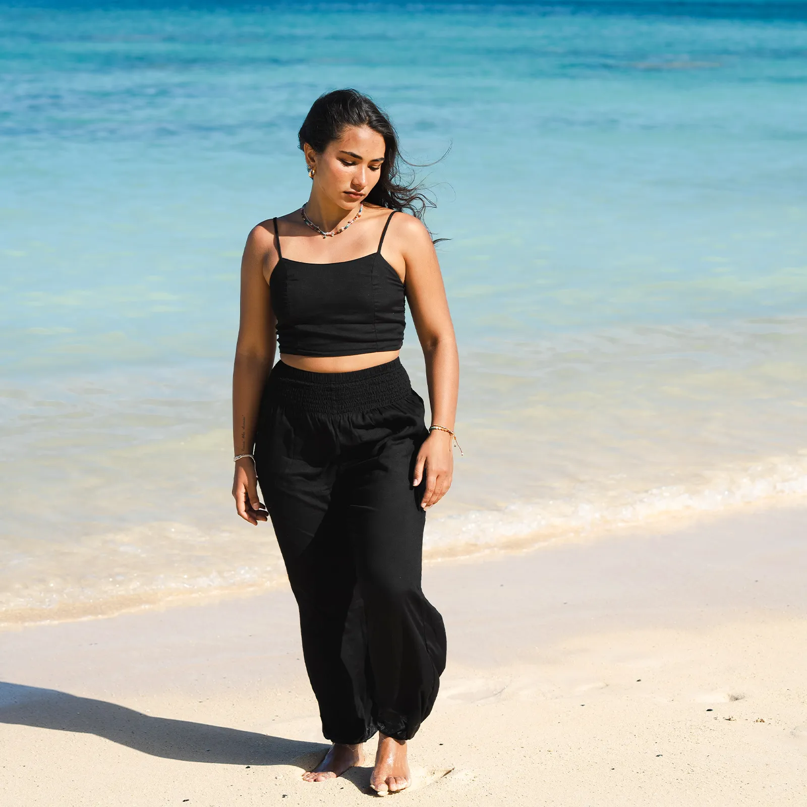 Black Harem Pants   Oasis Crop Top Set