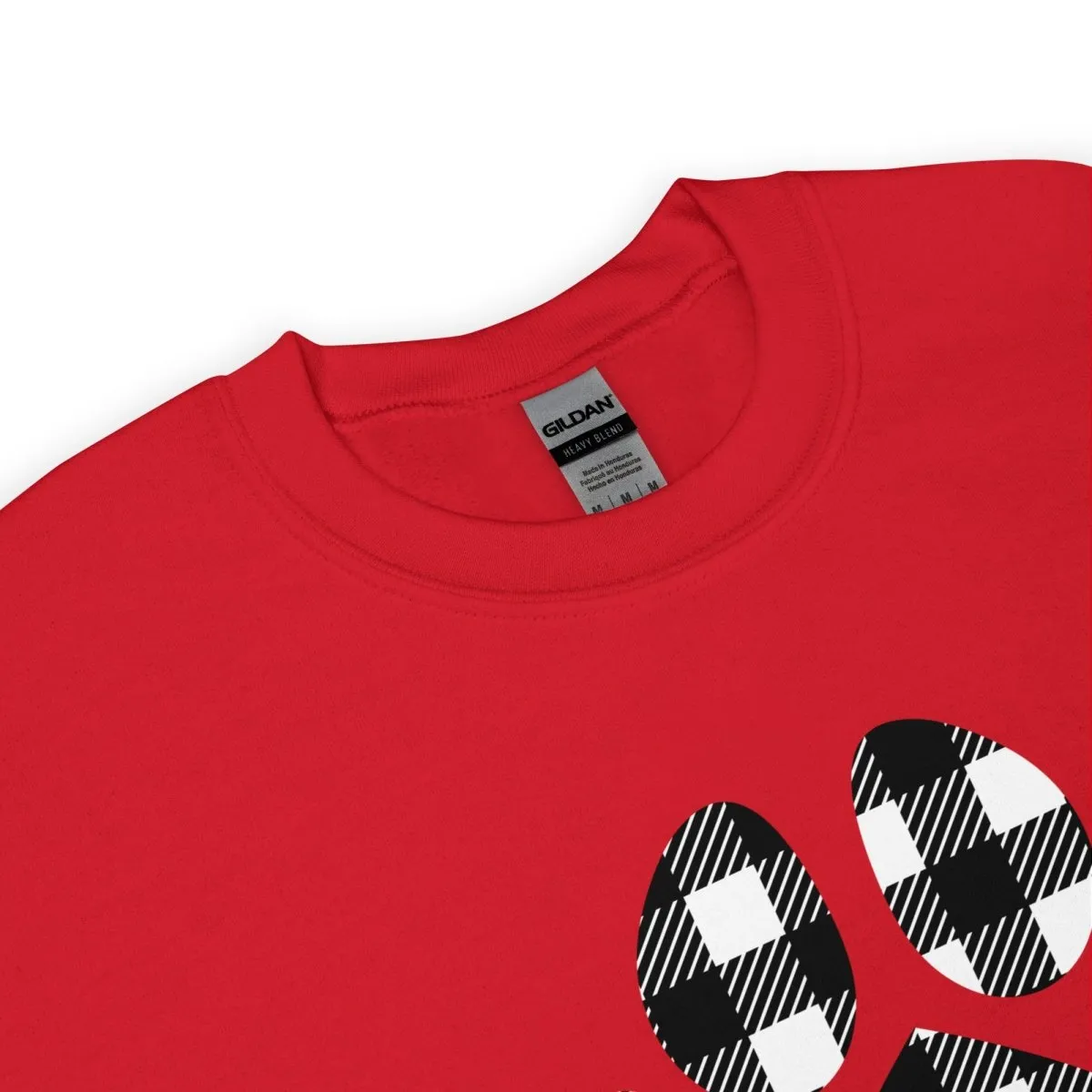 Black Plaid Dog Paw Sweatshirt