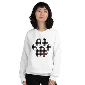 Black Plaid Dog Paw Sweatshirt