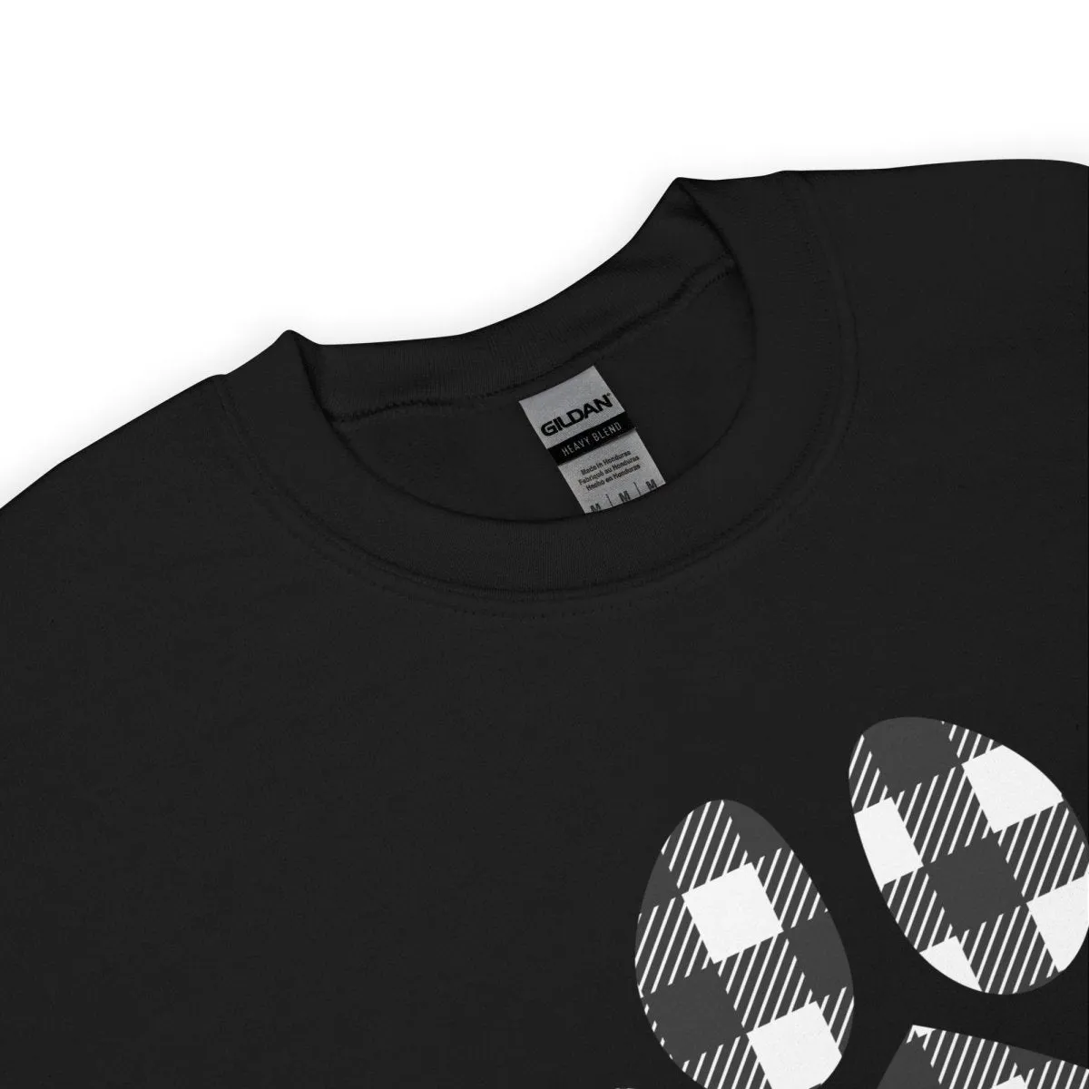 Black Plaid Dog Paw Sweatshirt