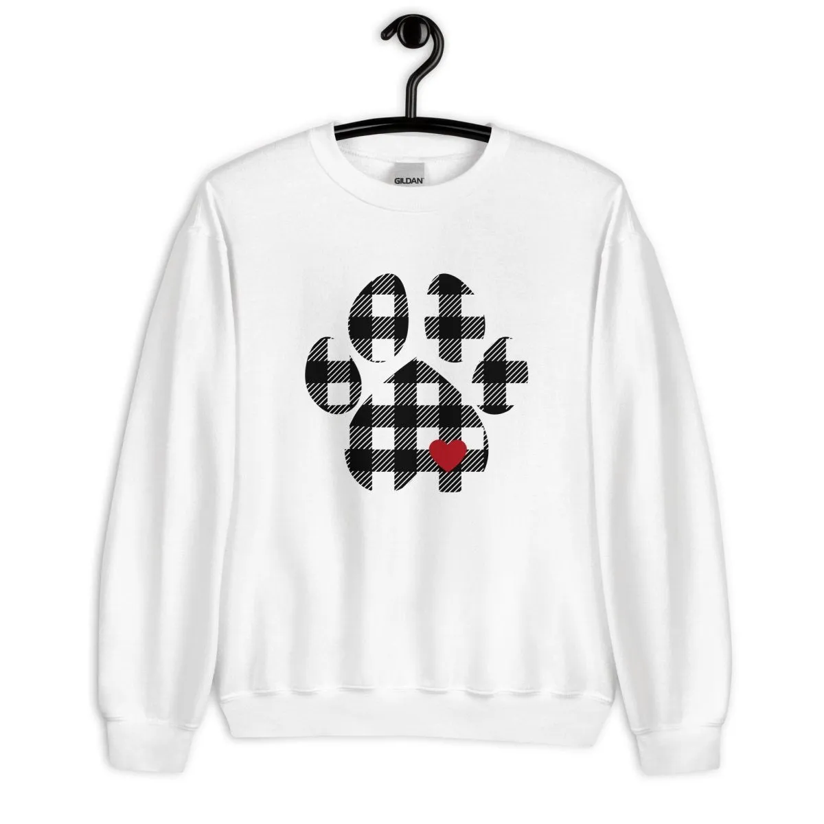 Black Plaid Dog Paw Sweatshirt