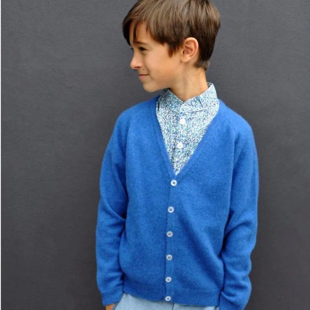 Blue Cashmere Cardigan with Small Star