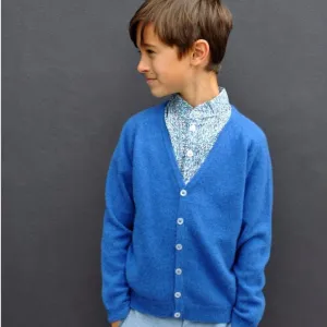 Blue Cashmere Cardigan with Small Star