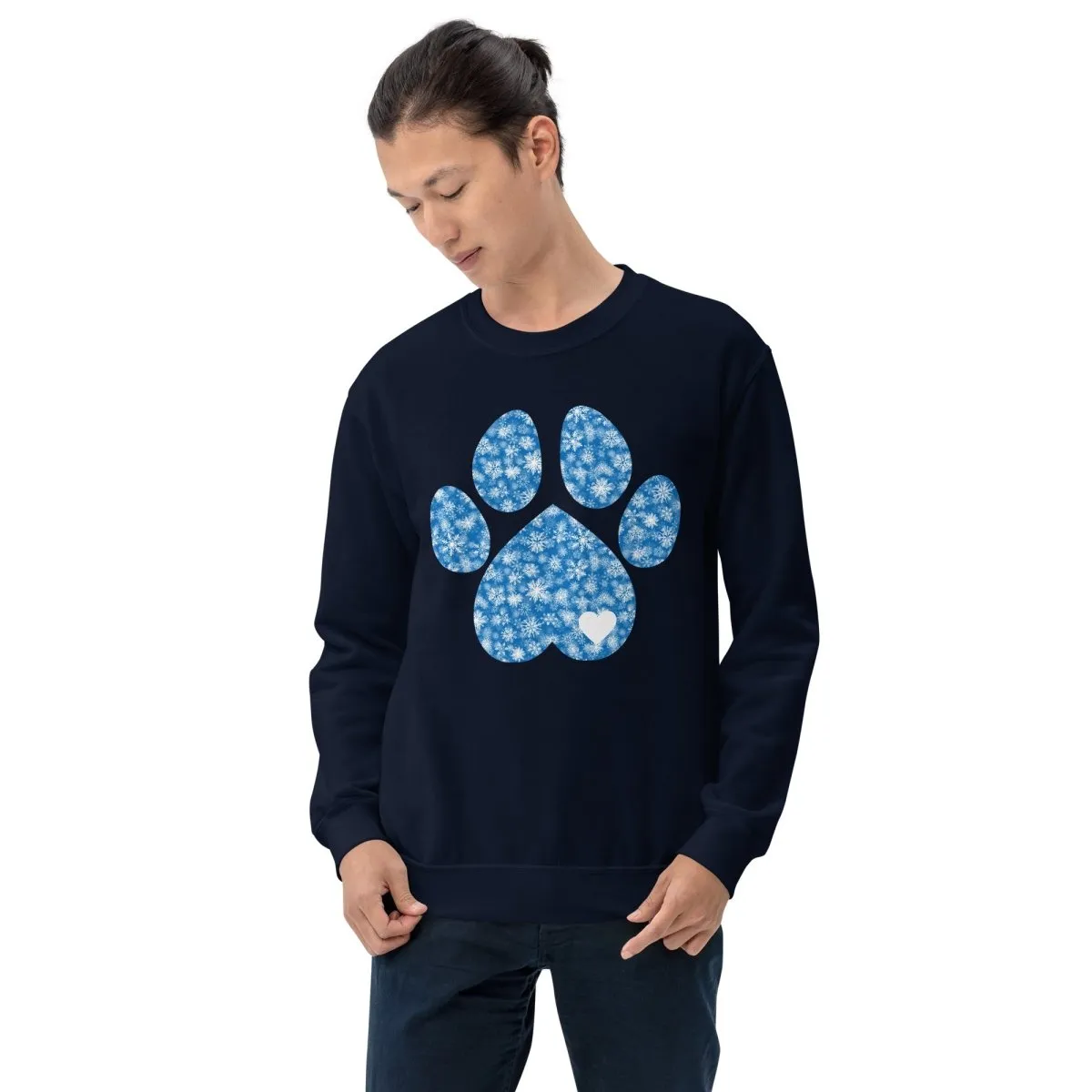 Blue Snowflake Dog Paw Sweatshirt