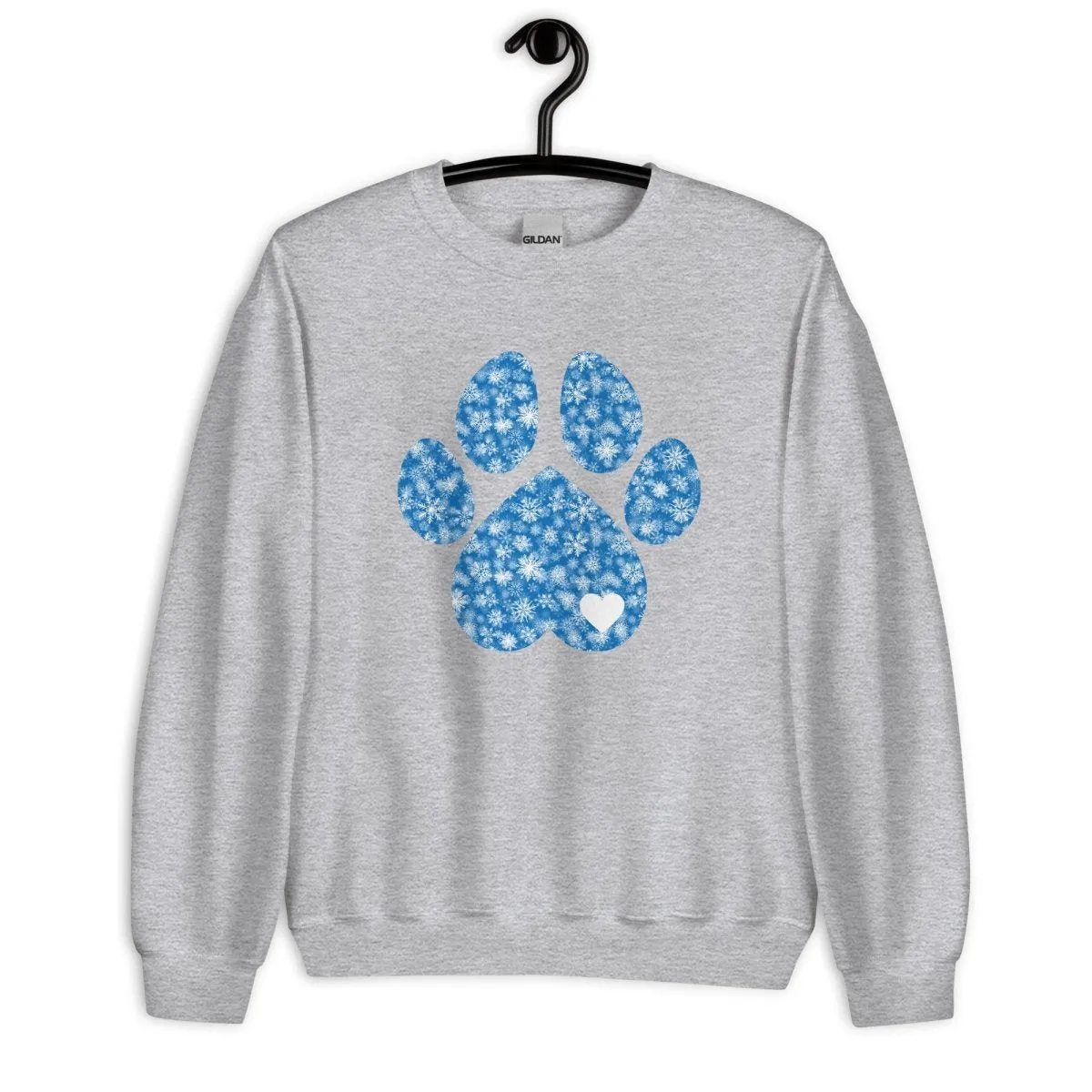 Blue Snowflake Dog Paw Sweatshirt