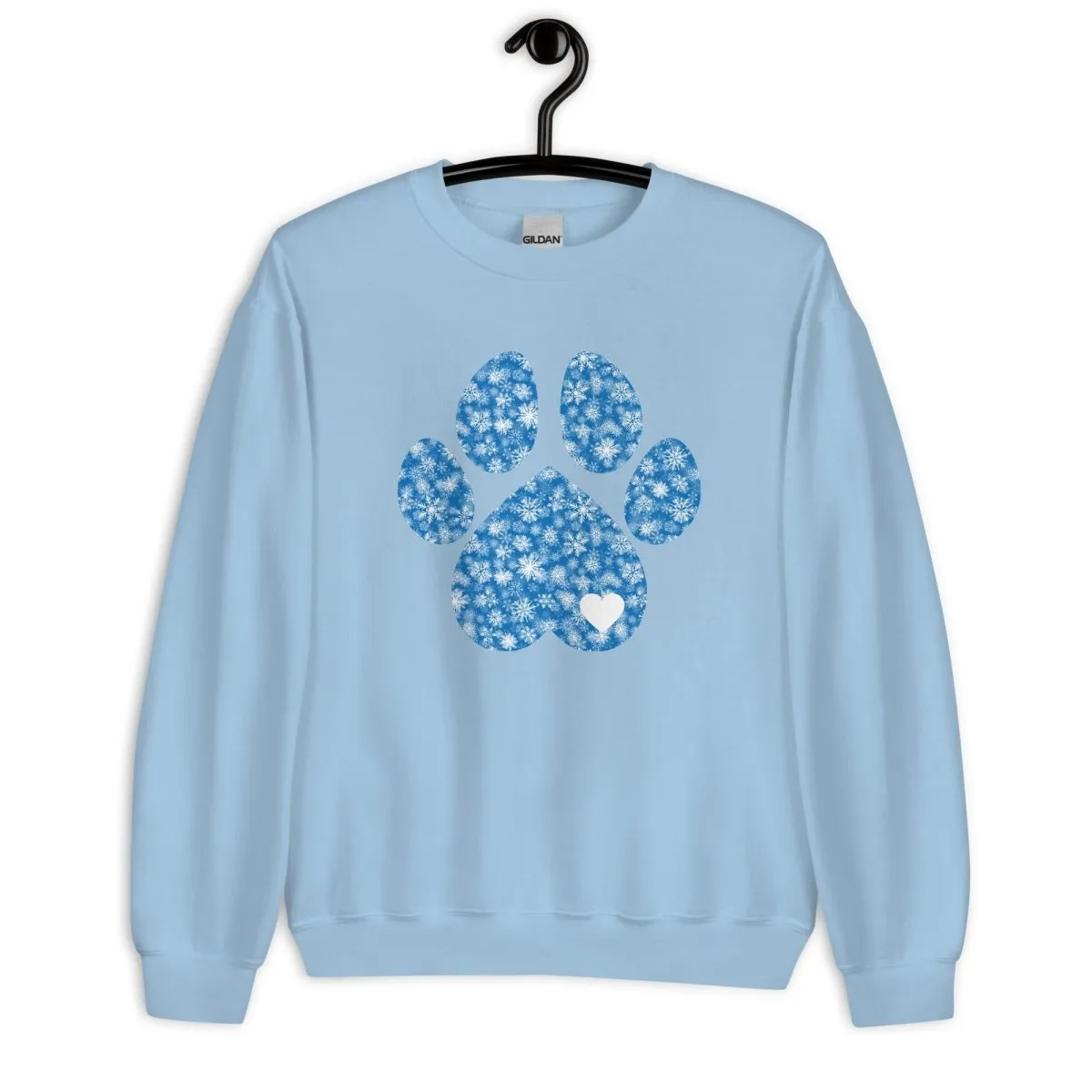 Blue Snowflake Dog Paw Sweatshirt