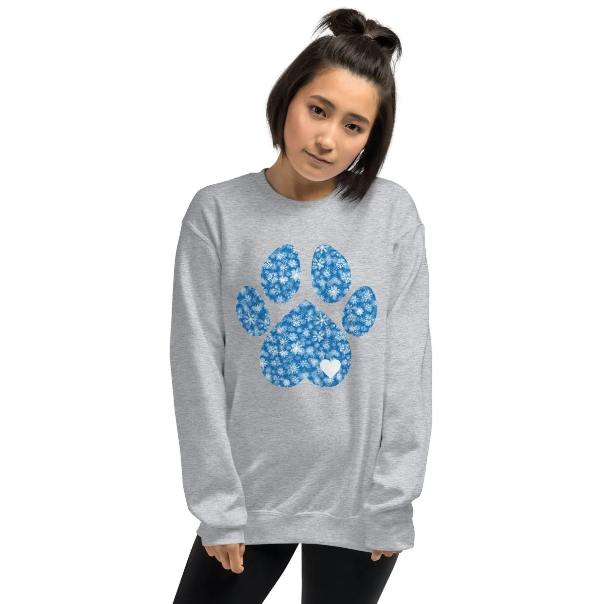 Blue Snowflake Dog Paw Sweatshirt