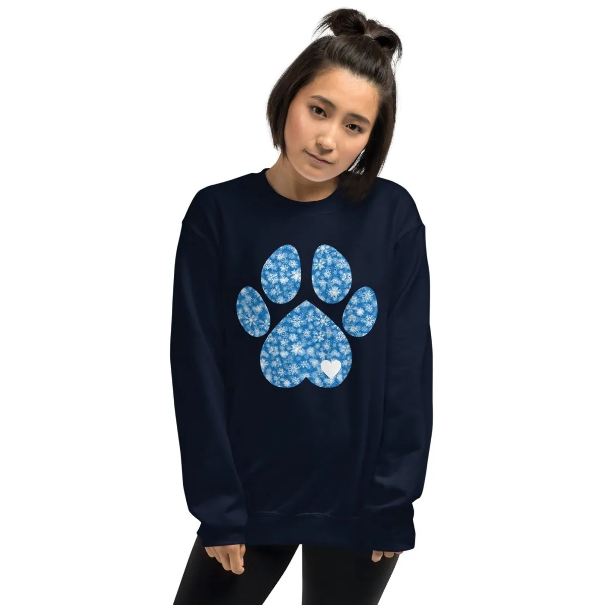 Blue Snowflake Dog Paw Sweatshirt
