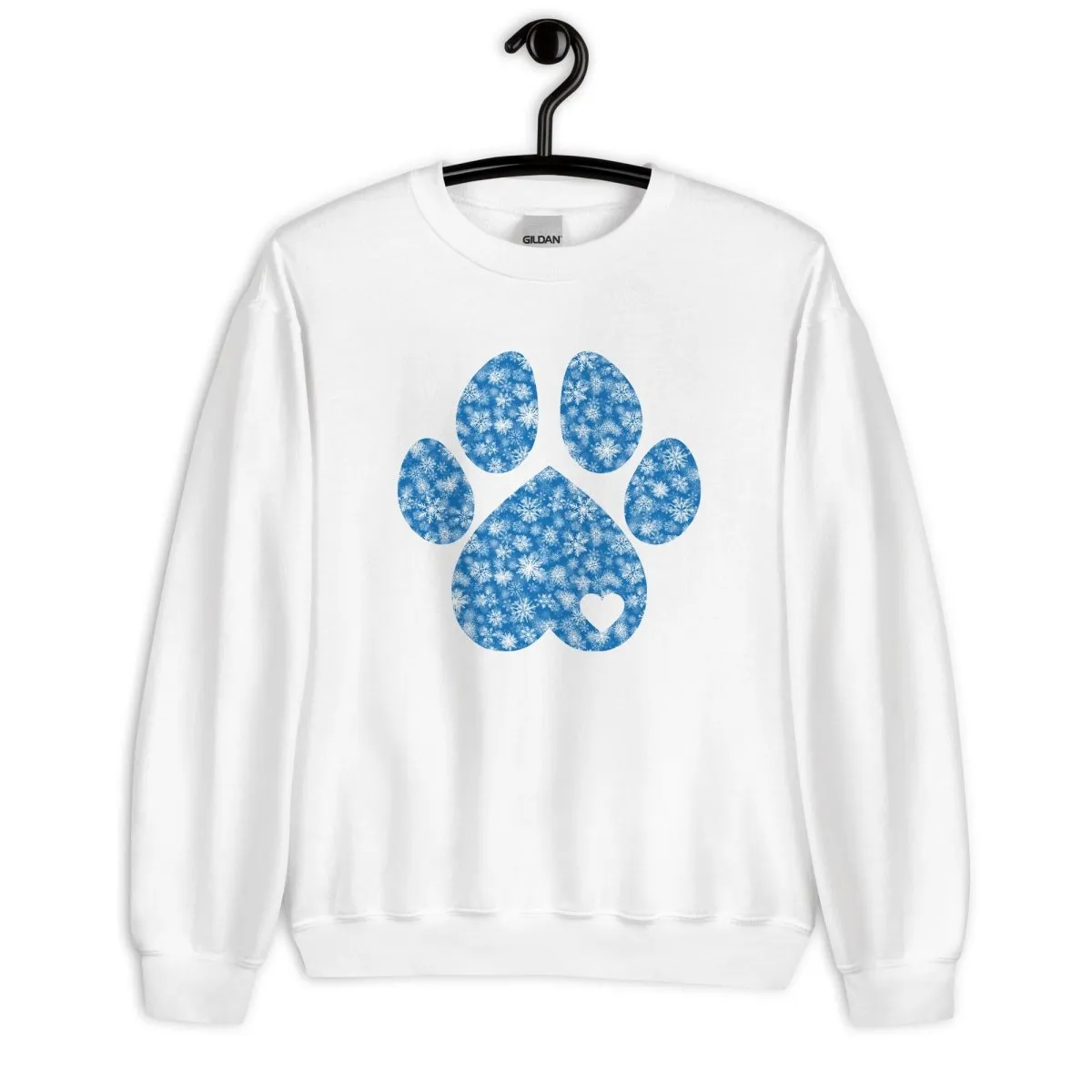 Blue Snowflake Dog Paw Sweatshirt