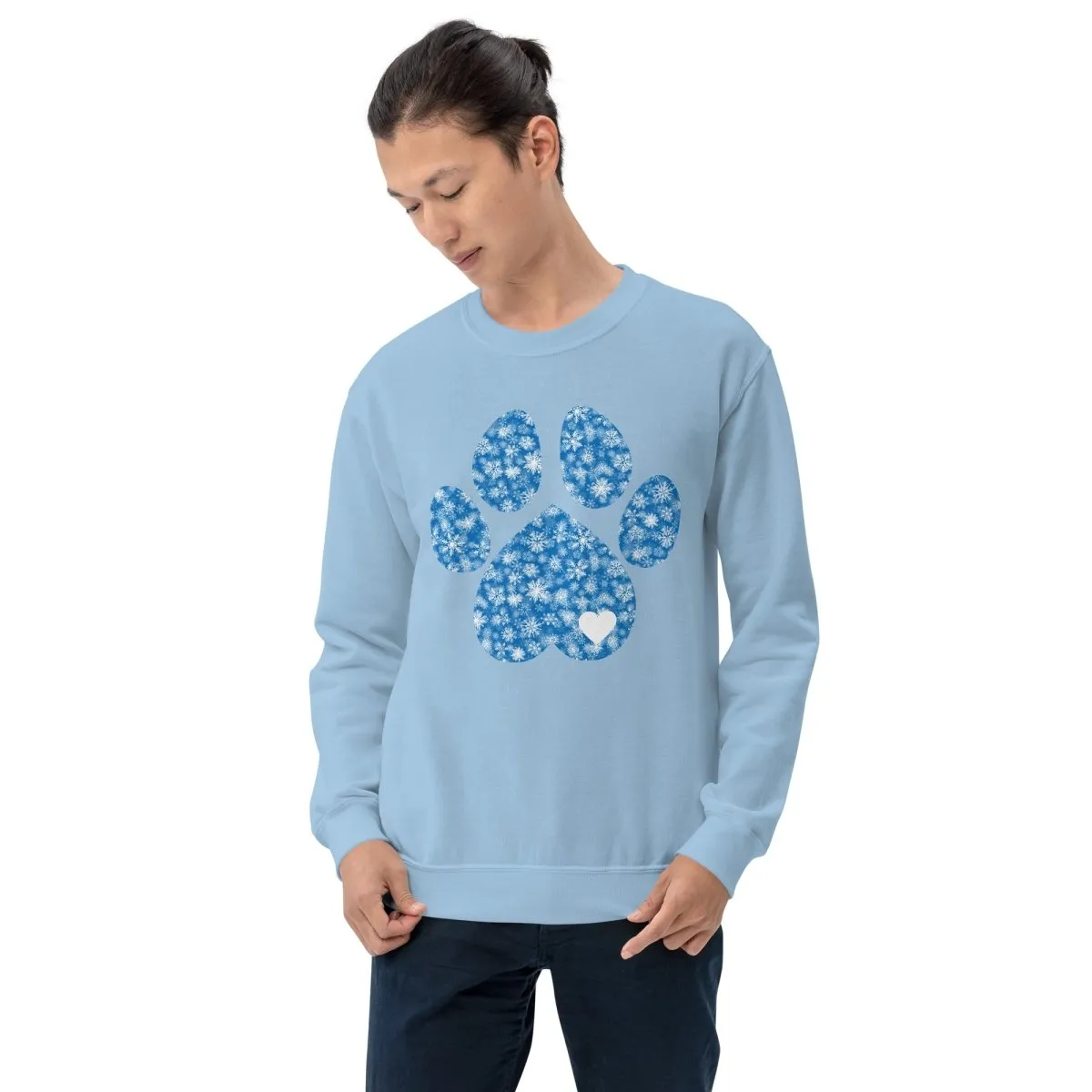 Blue Snowflake Dog Paw Sweatshirt