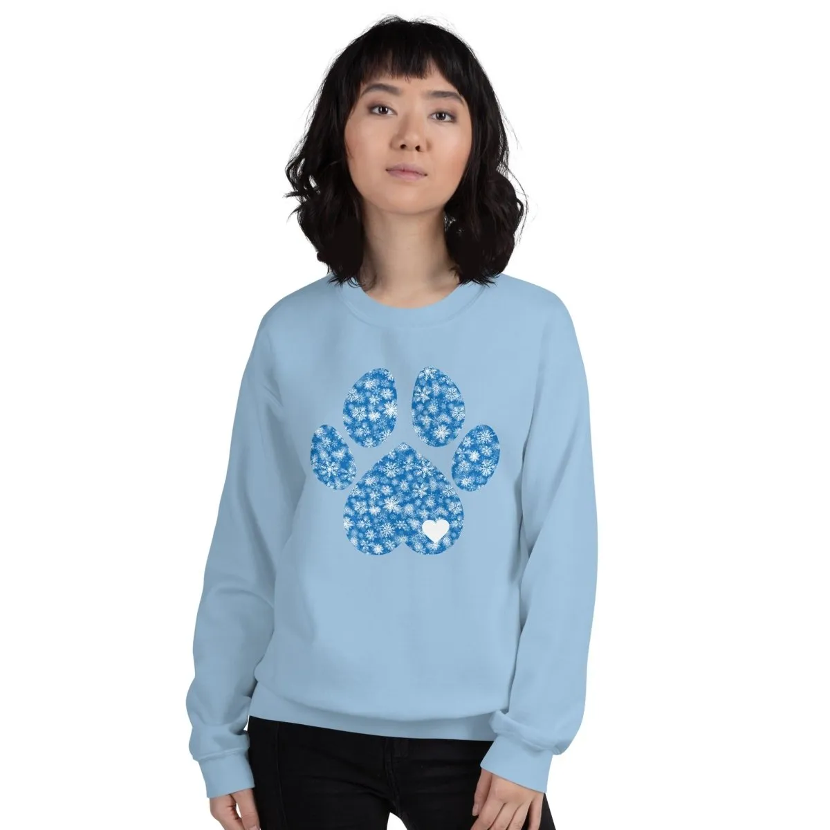 Blue Snowflake Dog Paw Sweatshirt