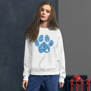 Blue Snowflake Dog Paw Sweatshirt