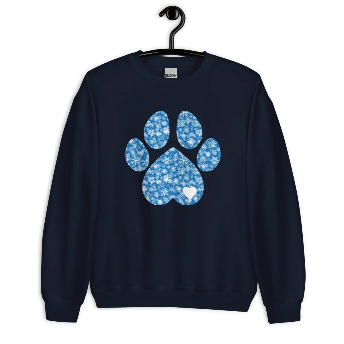 Blue Snowflake Dog Paw Sweatshirt