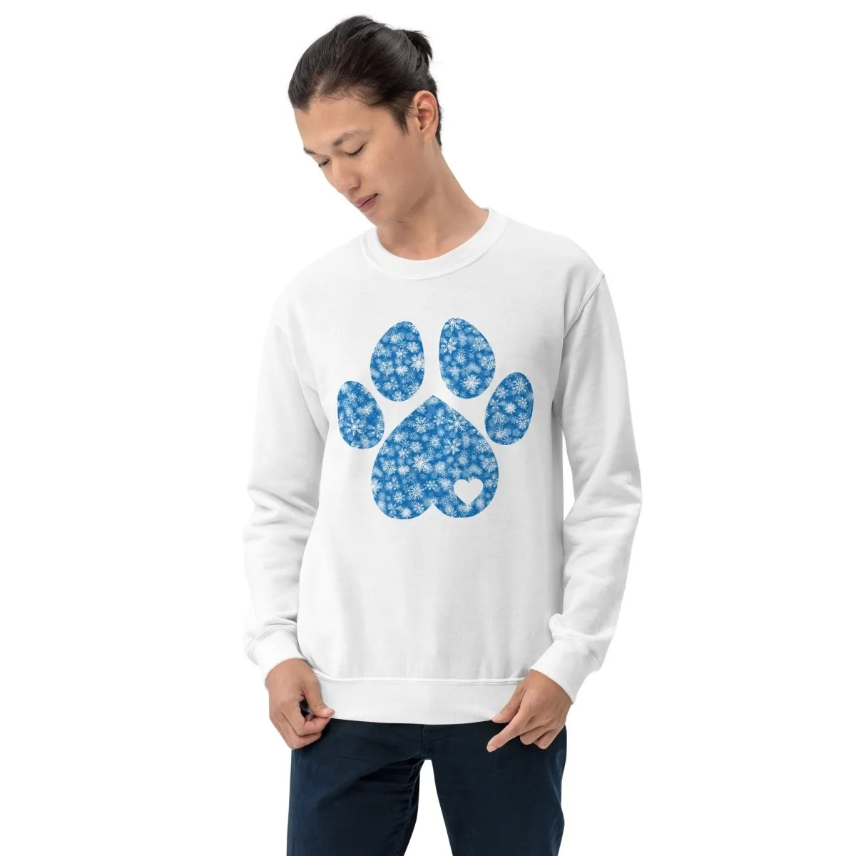 Blue Snowflake Dog Paw Sweatshirt