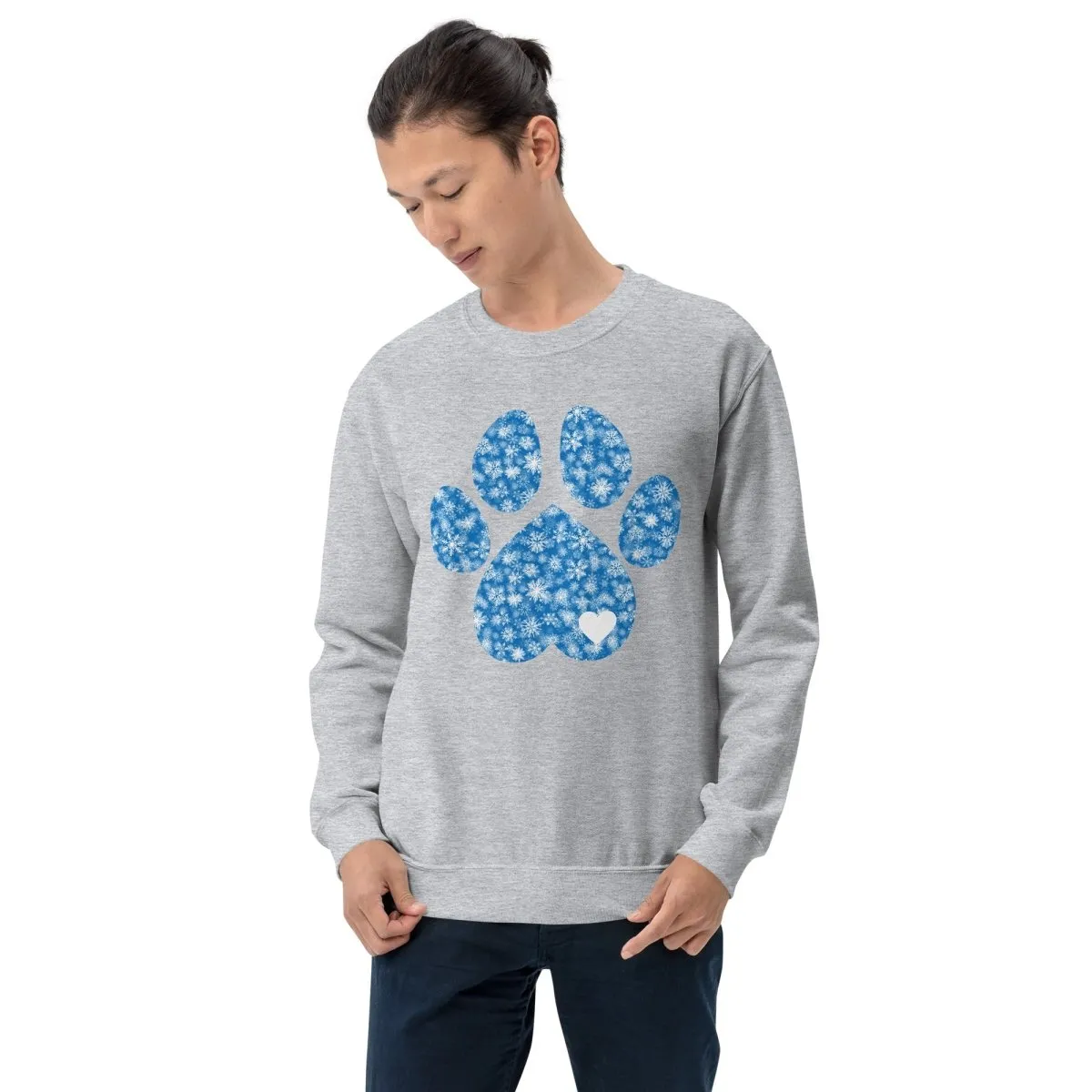 Blue Snowflake Dog Paw Sweatshirt