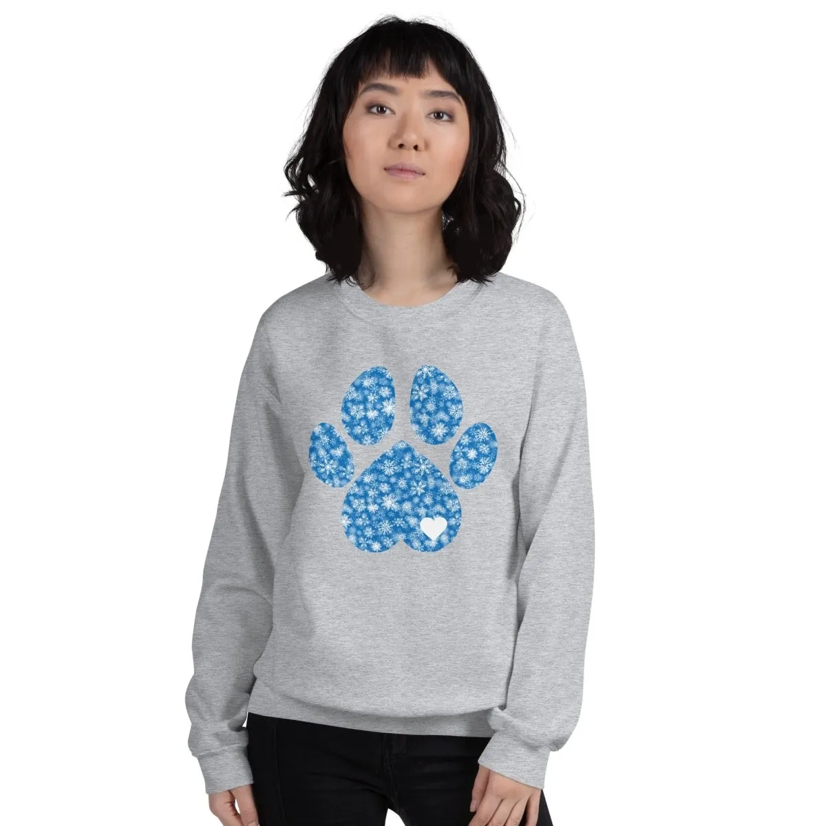Blue Snowflake Dog Paw Sweatshirt